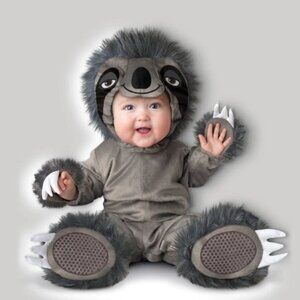 In character silly sloth Halloween dress up costume 18-24m baby sloth cosplay